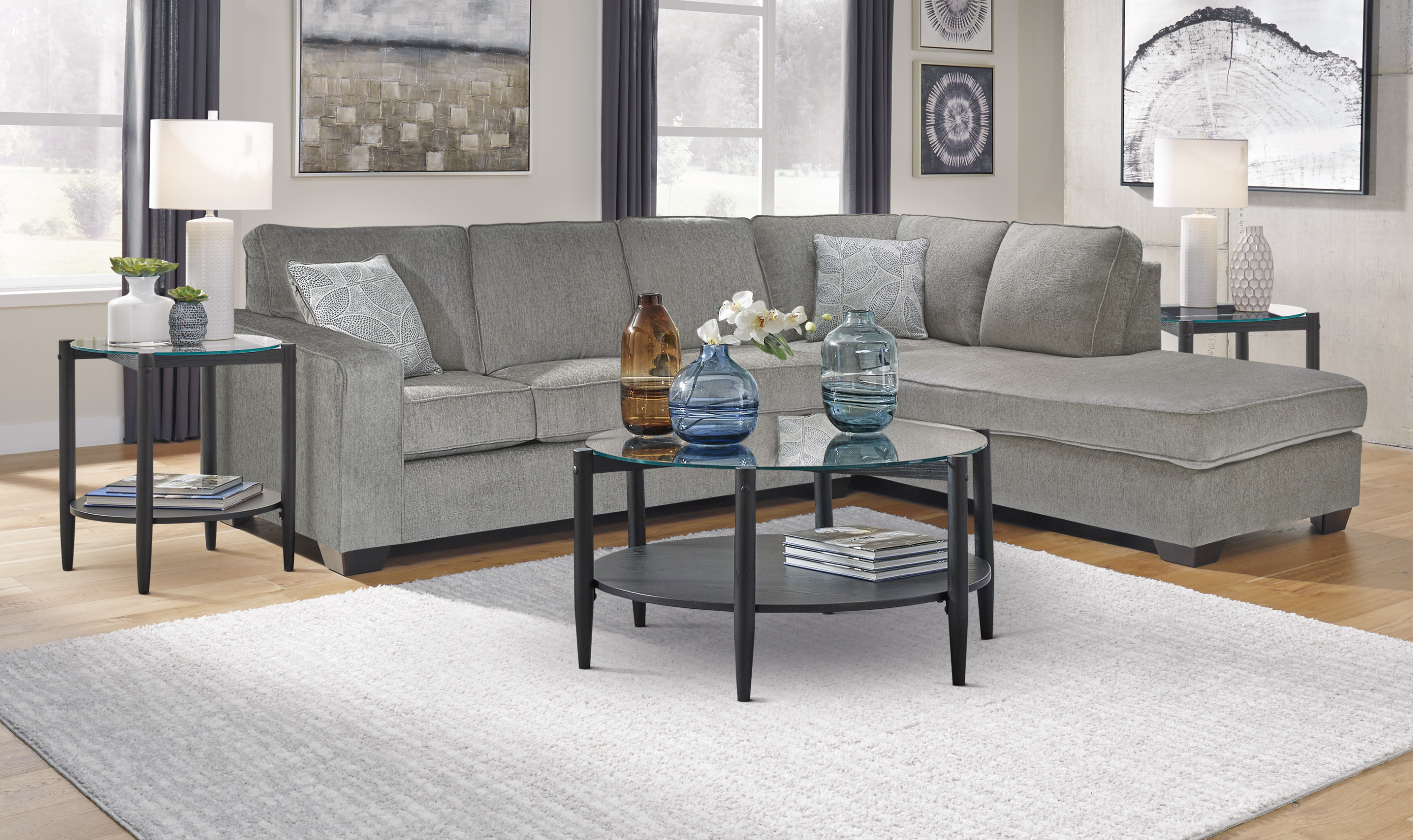 Modern Heritage Altari Sectional Sleeper with Chaise