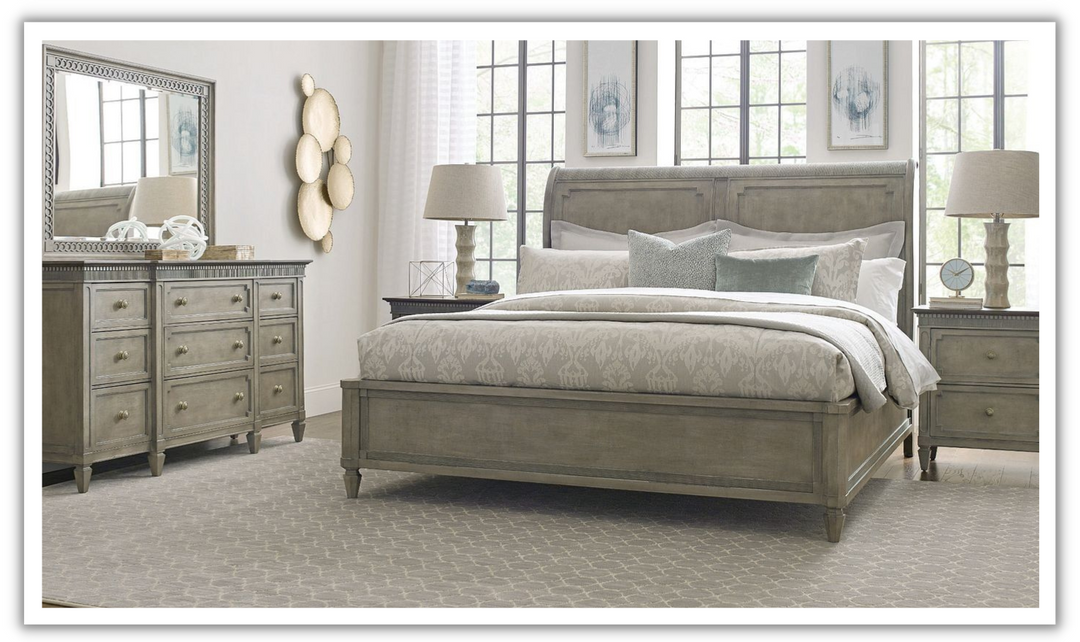 American Drew Savona Bedroom Set in Light Brown-jennifer furniture