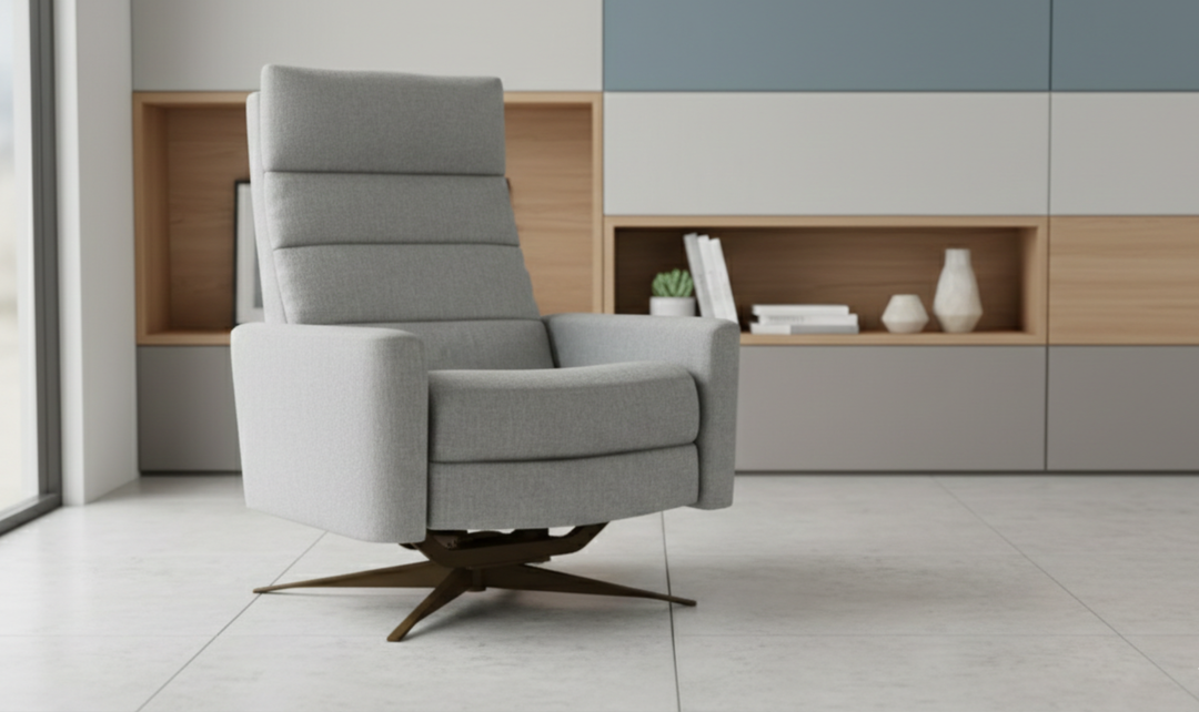 American Leather Comfort Air Echo Cirrus Extra Large Recliner Chair in Gray-jennifer