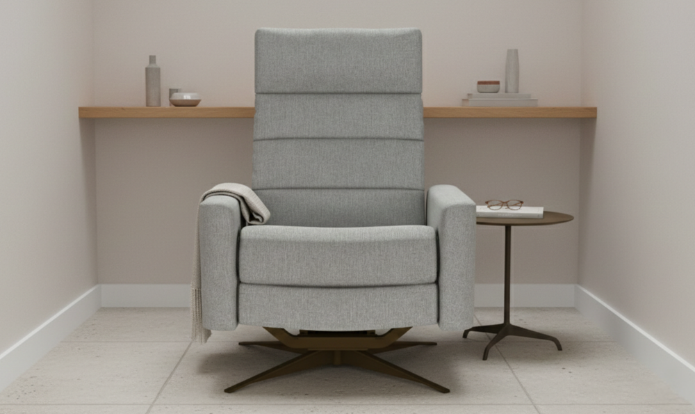 American Leather Comfort Air Echo Cirrus Extra Large Recliner Chair in Gray-jennifer