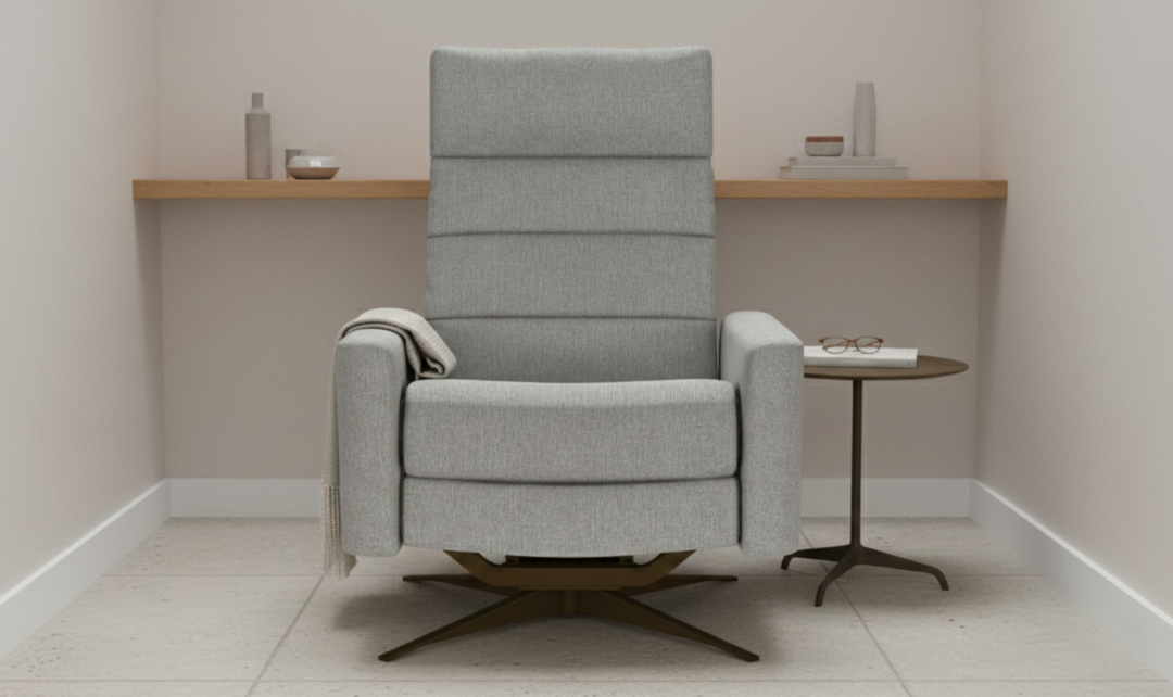 American Leather Comfort Air Echo Cirrus Extra Large Recliner Chair in Gray-jennifer