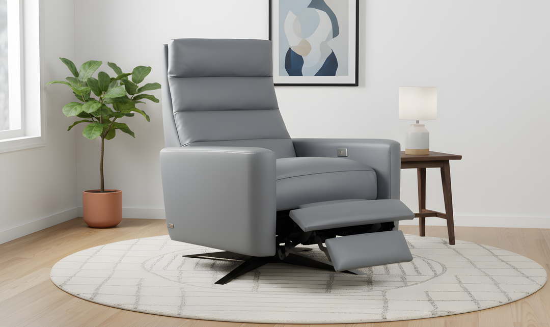 American Leather Comfort Air Echo Cirrus Extra Large Recliner Chair in Gray-jennifer