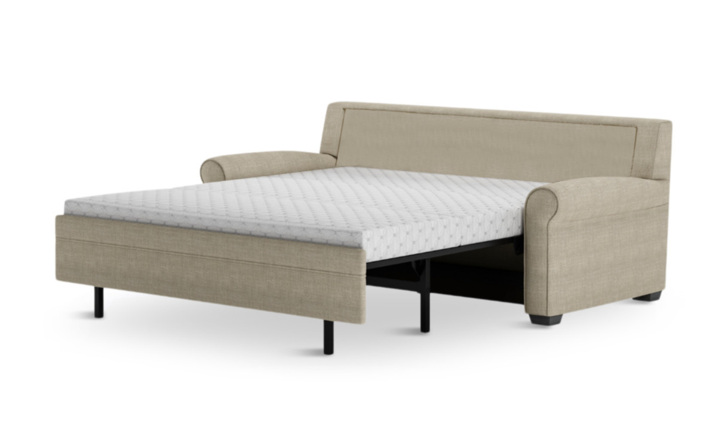 American Leather Gaines 2-seater Queen Fabric Sleeper Sofa in Beige