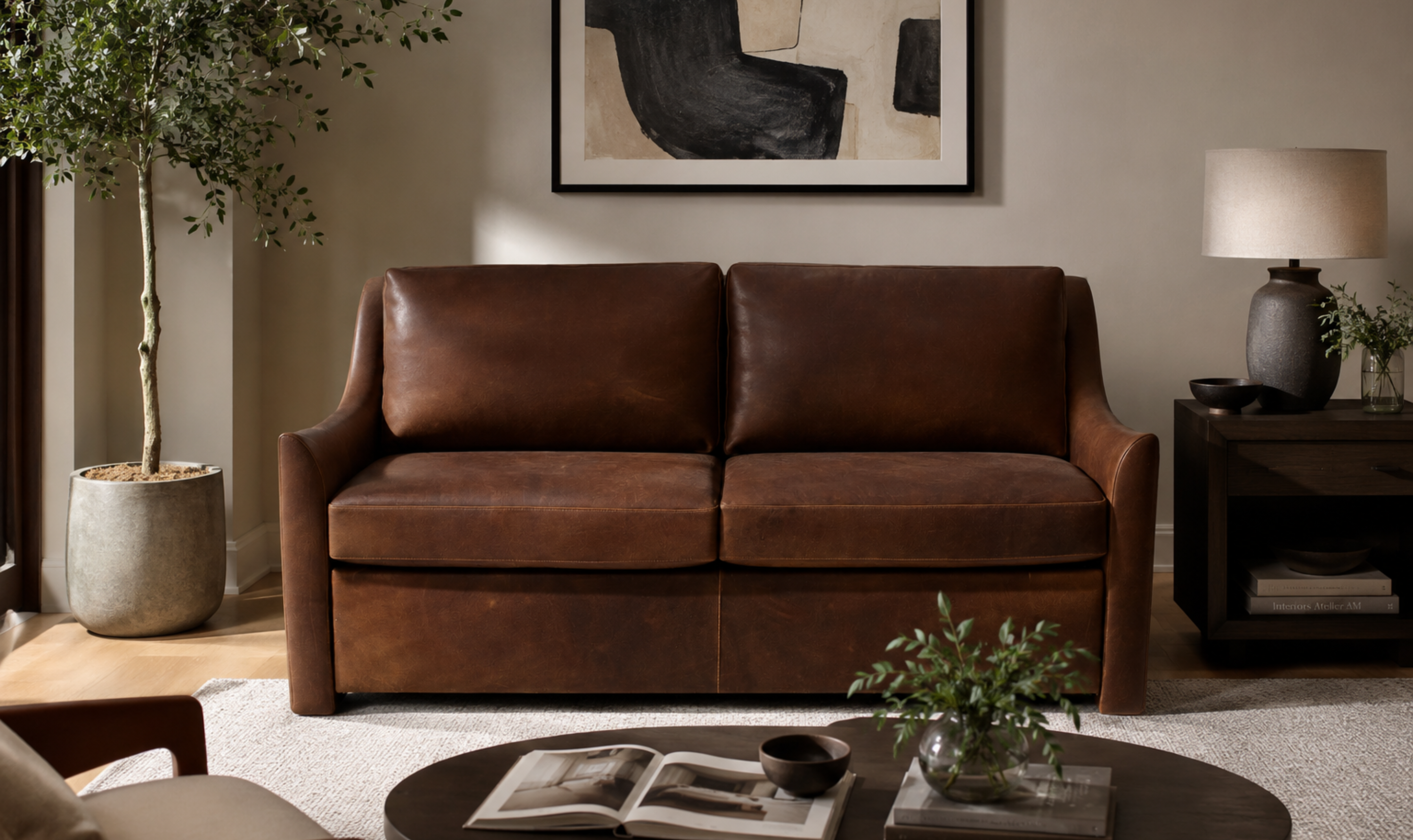 American Leather Hollis Comfort Sleeper With  Slope Arms - Jennifer Furniture
