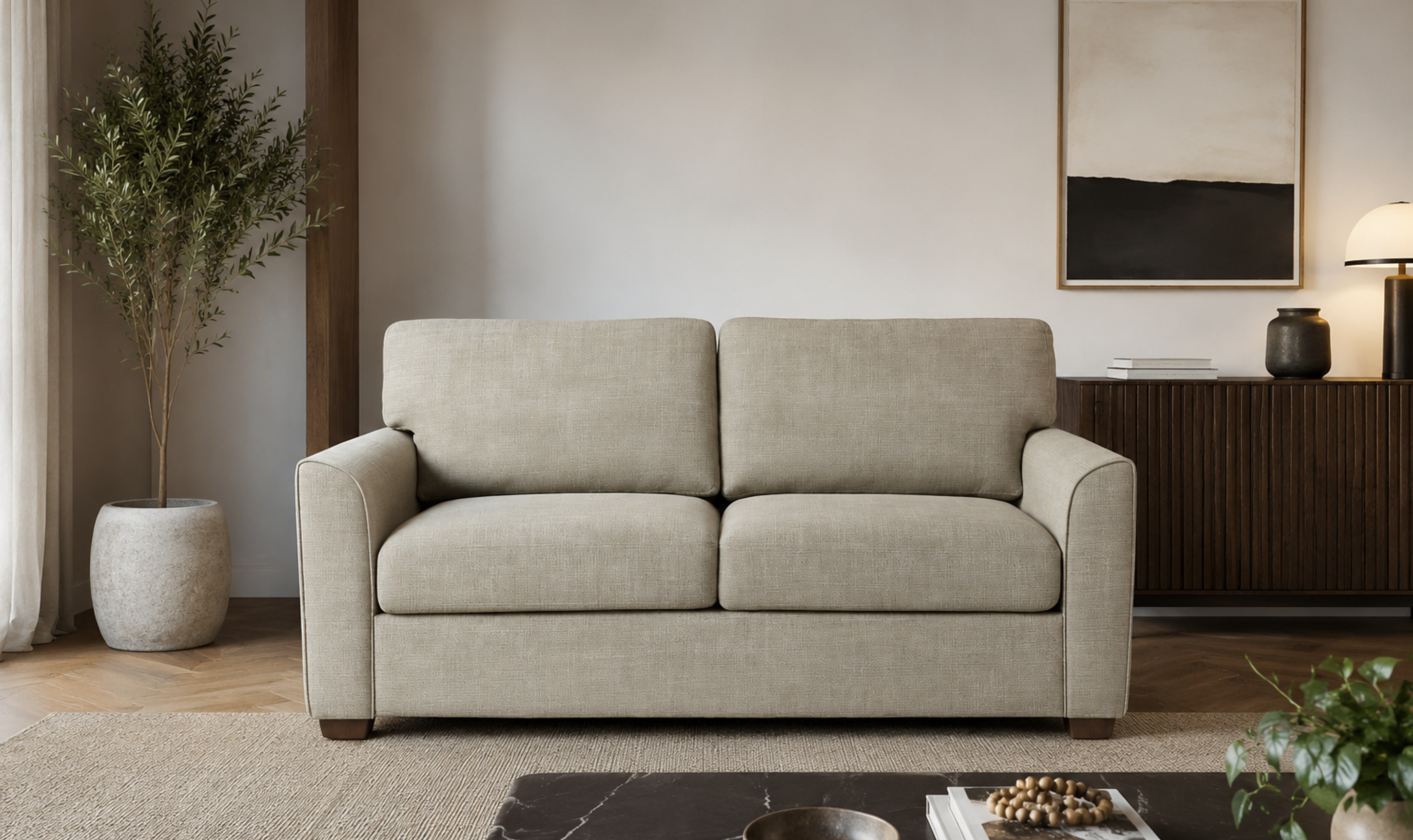 American Leather Klein Today Sleeper With Quarter Moon Arm Design - Jennifer Furniture