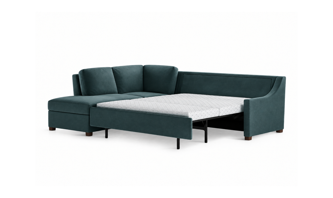 American Leather Perry Comfort Sectional Sleeper Sofa In Queen Size - Jennifer Furniture