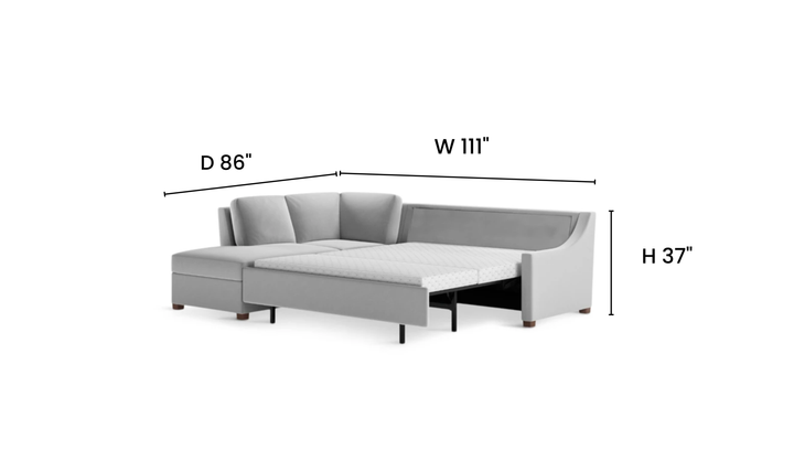 American Leather Perry Comfort Sectional Sleeper Sofa In Queen Size - Jennifer Furniture