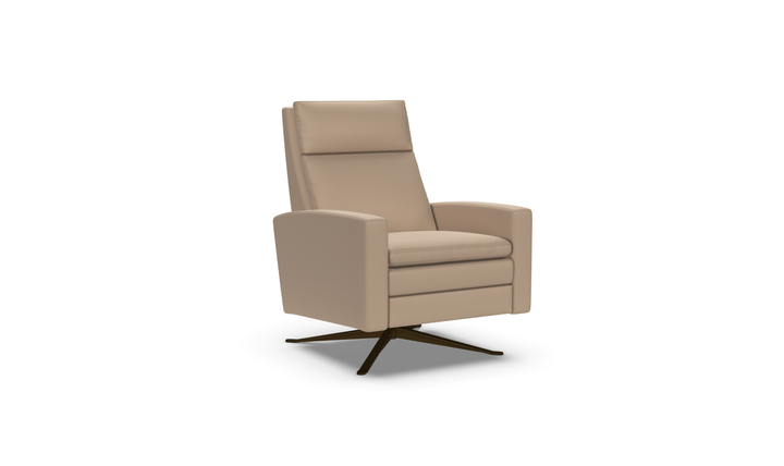 American Leather Recliners Simon Brown Swivel Reclining Chair with USB Charging Port-Jennifer Furniture