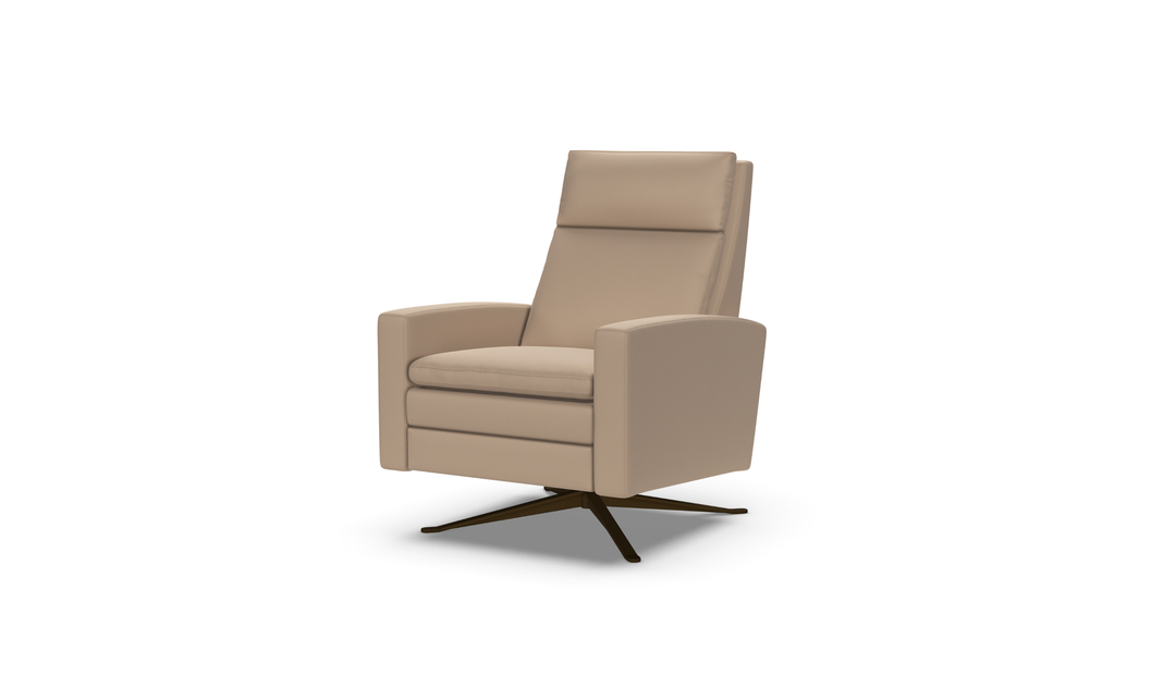 American Leather Recliners Simon Brown Swivel Reclining Chair with USB Charging Port-Jennifer Furniture