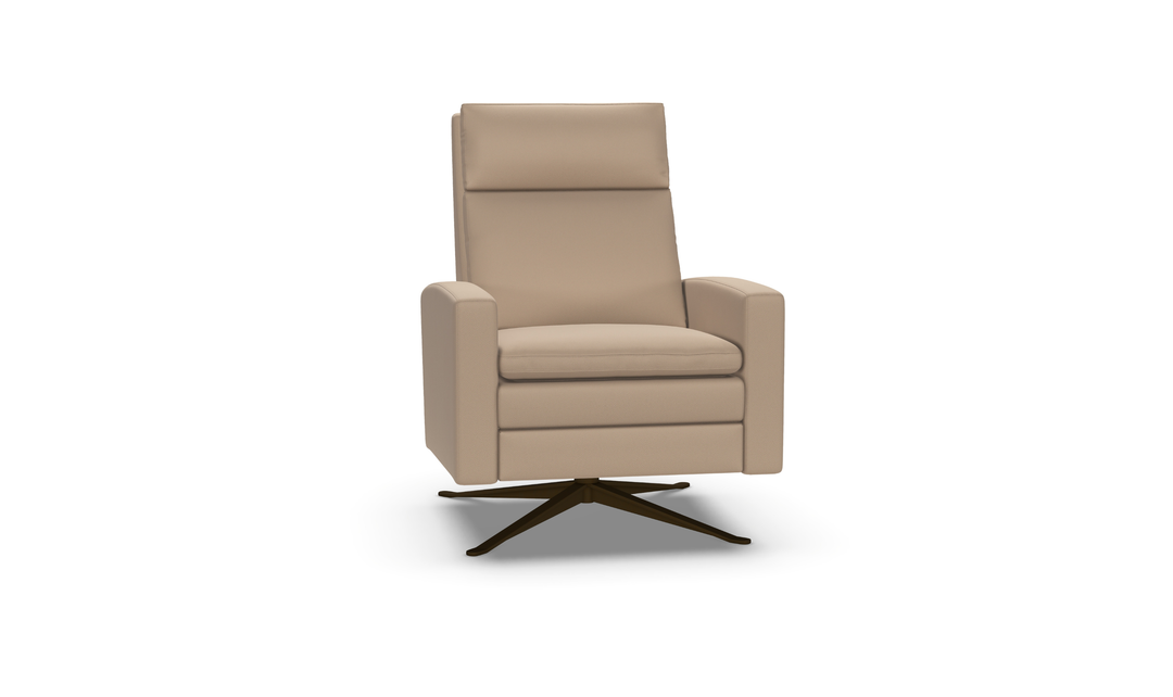 American Leather Recliners Simon Brown Swivel Reclining Chair with USB Charging Port-Jennifer Furniture