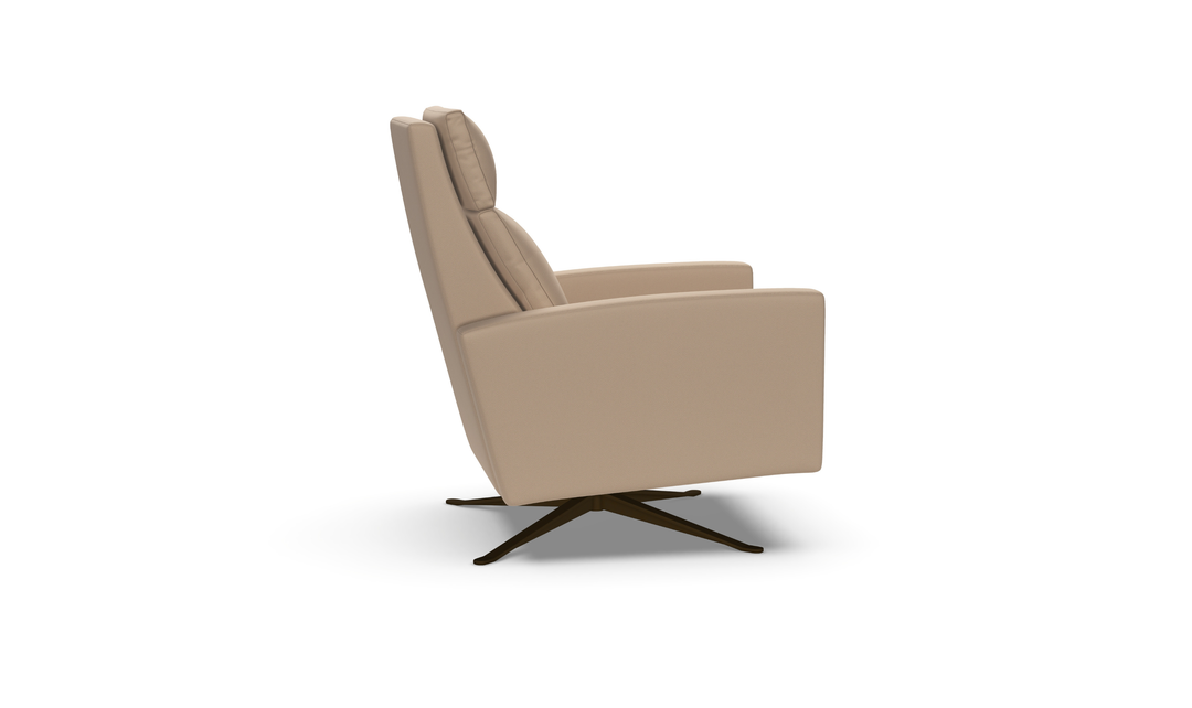 American Leather Recliners Simon Brown Swivel Reclining Chair with USB Charging Port-Jennifer Furniture