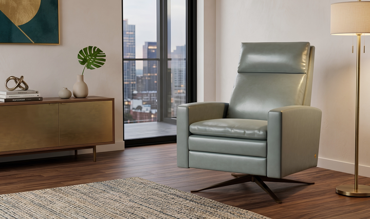 American Leather Simon Swivel Reclining Chair - Jennifer Furniture