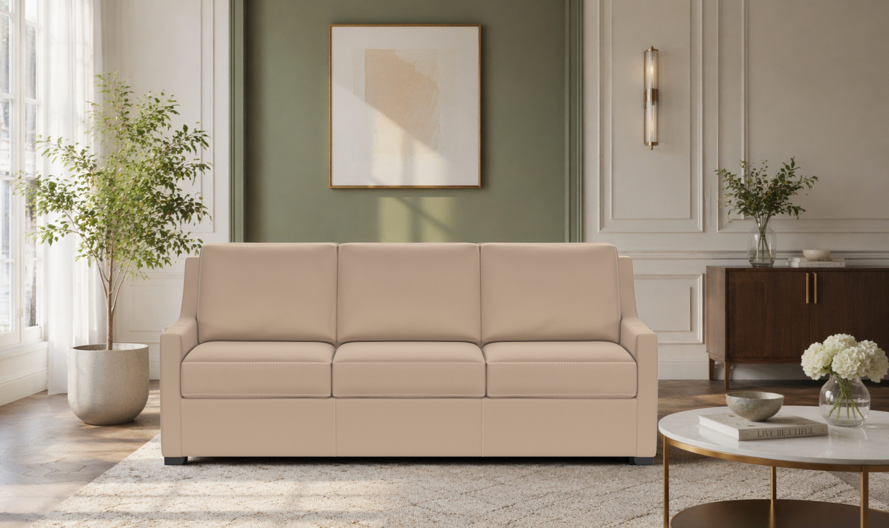 American Leather Comfort Sleeper Perry With Reverse Tapered Arms