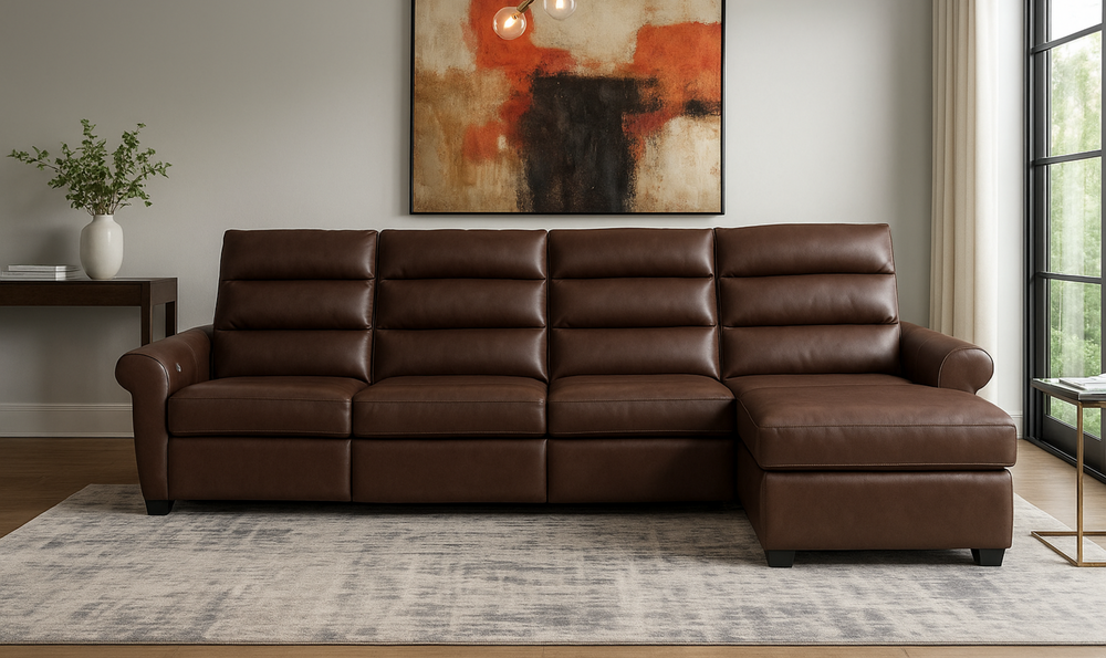 American Leather Austin 2 Piece Leather Sectional in Brown-jennifer furniture