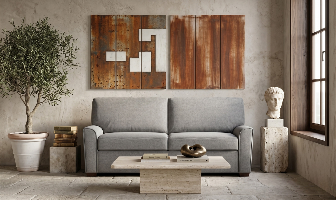 American Leather Comfort Sleeper Klein With Quarter Moon Arm Design