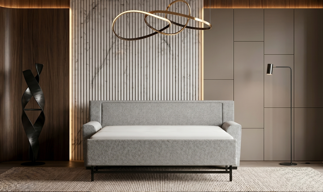 American Leather Comfort Sleeper Klein With Quarter Moon Arm Design