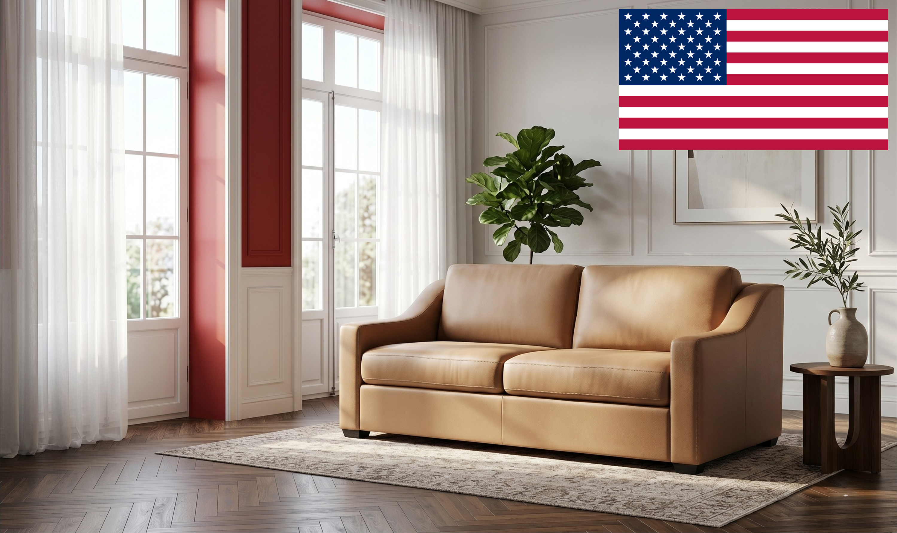 American Leather Today Sleeper Alora With Slope Arms