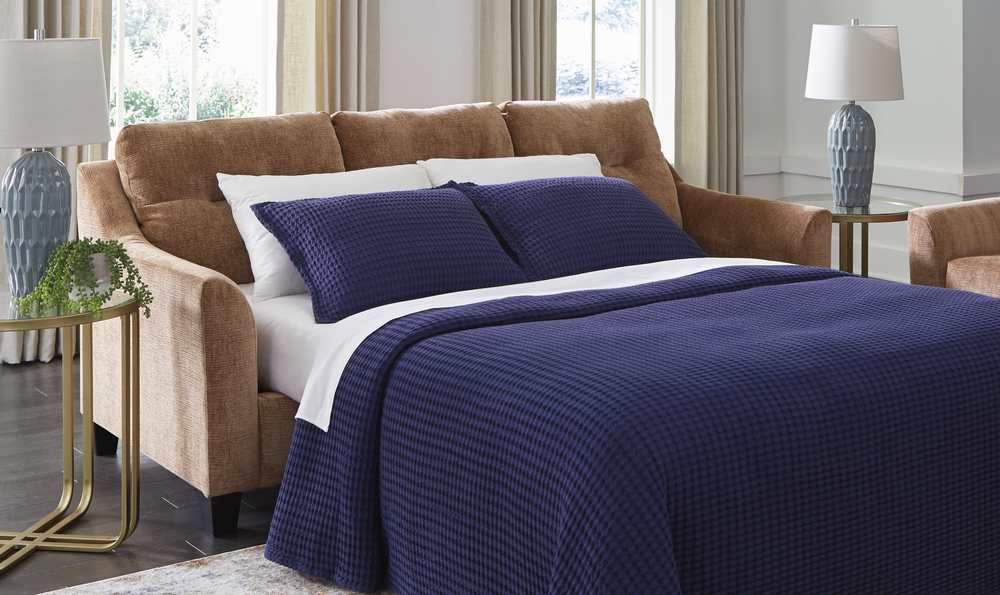 Amity Bay Queen Sofa Chaise Sleeper with Memory Foam Mattress-Jennifer Furniture