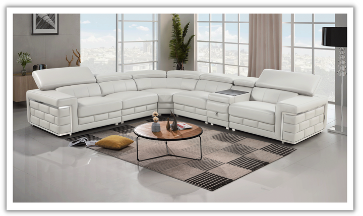 Enamor L-Shaped Leather Sectional Sofa