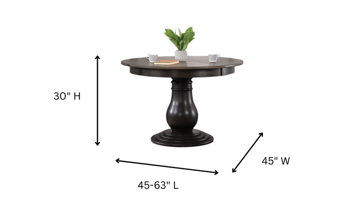 Antiqued Grey Stone Black Stone Napoleon Back 5-Piece Bella Dining Set-jennifer furniture
