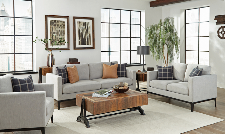 Apperson Loveseat in Grey: Modern Elegance and Plush Comfort