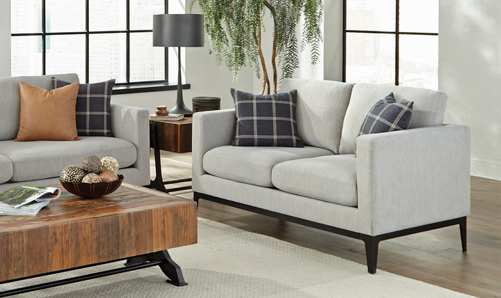 Apperson Loveseat in Grey: Modern Elegance and Plush Comfort