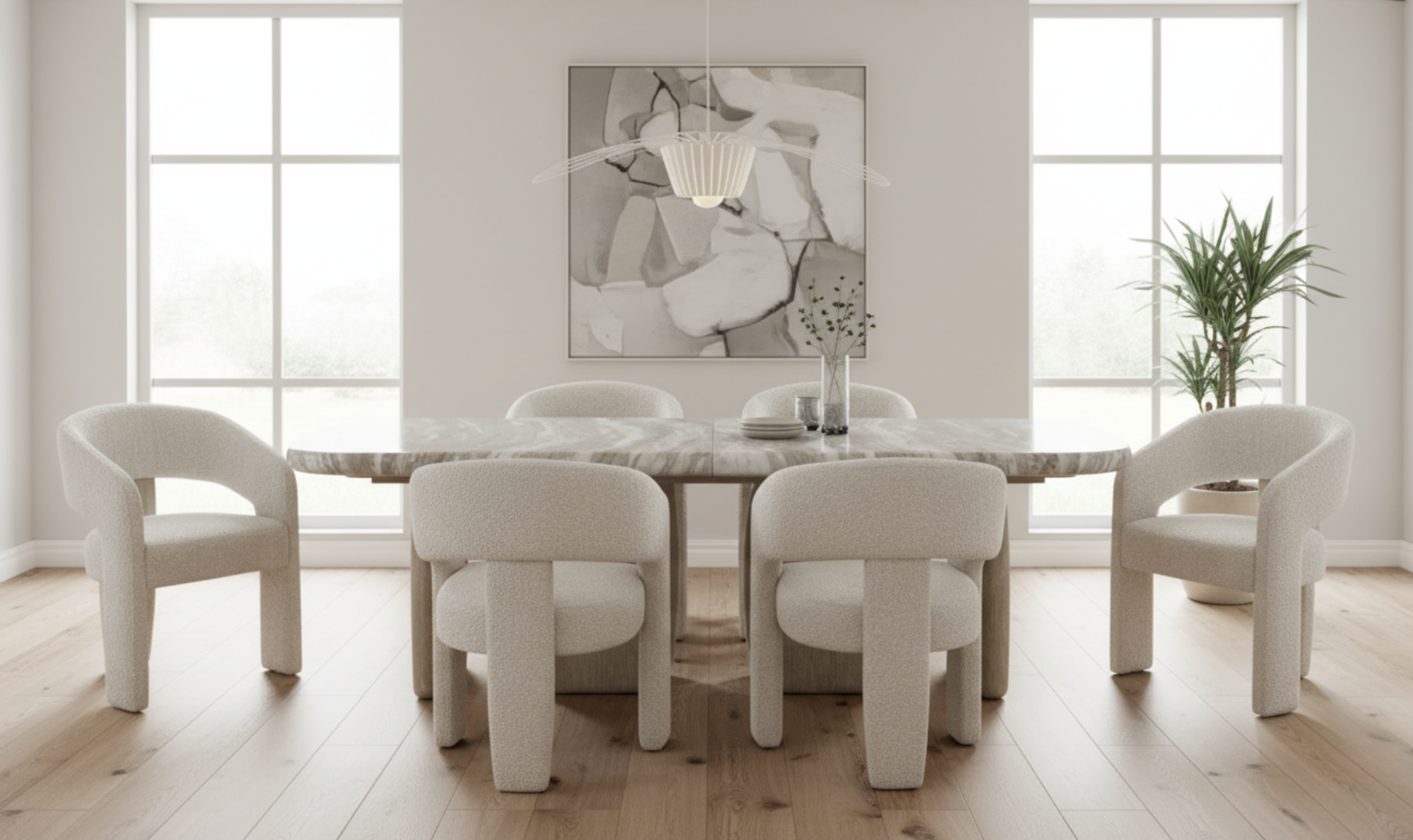 Arcadia Extendable Dining Table Set With Monolithic Legs-jennifer furniture