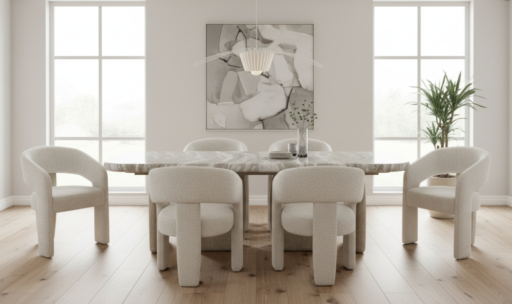 Arcadia Extendable Dining Table Set With Monolithic Legs-jennifer furniture