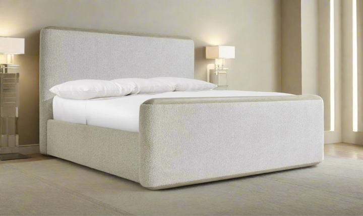 Arcadia Upholstered Panel Bedroom Set In Light Gray-Jennifer Furniture