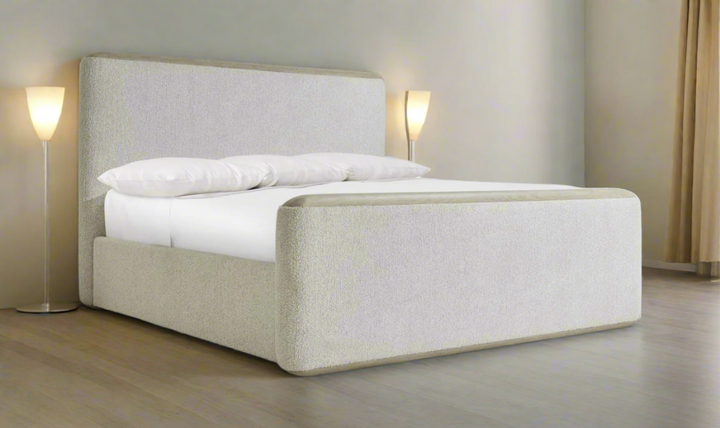 Arcadia Upholstered Panel Bedroom Set In Light Gray-Jennifer Furniture