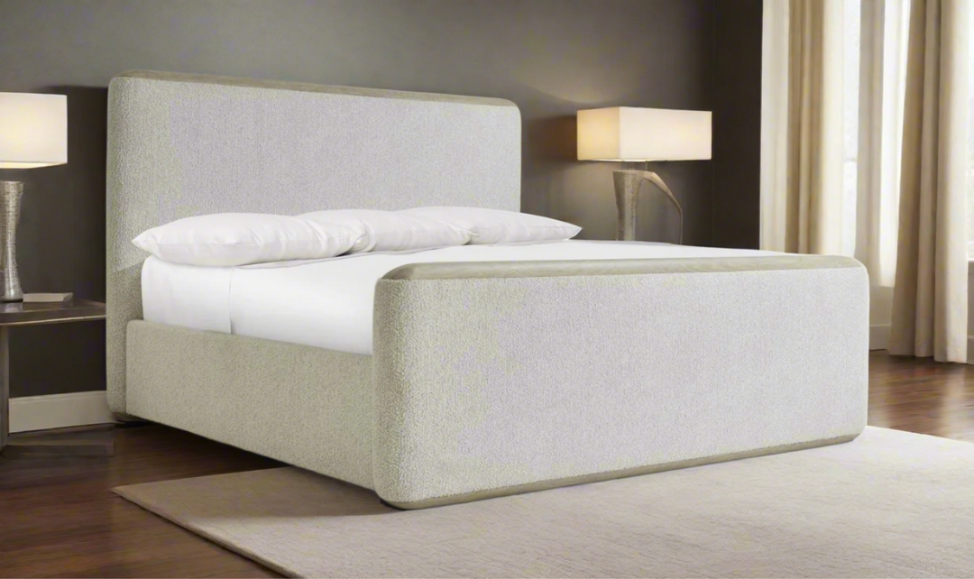 Arcadia Upholstered Panel Bedroom Set In Light Gray-Jennifer Furniture