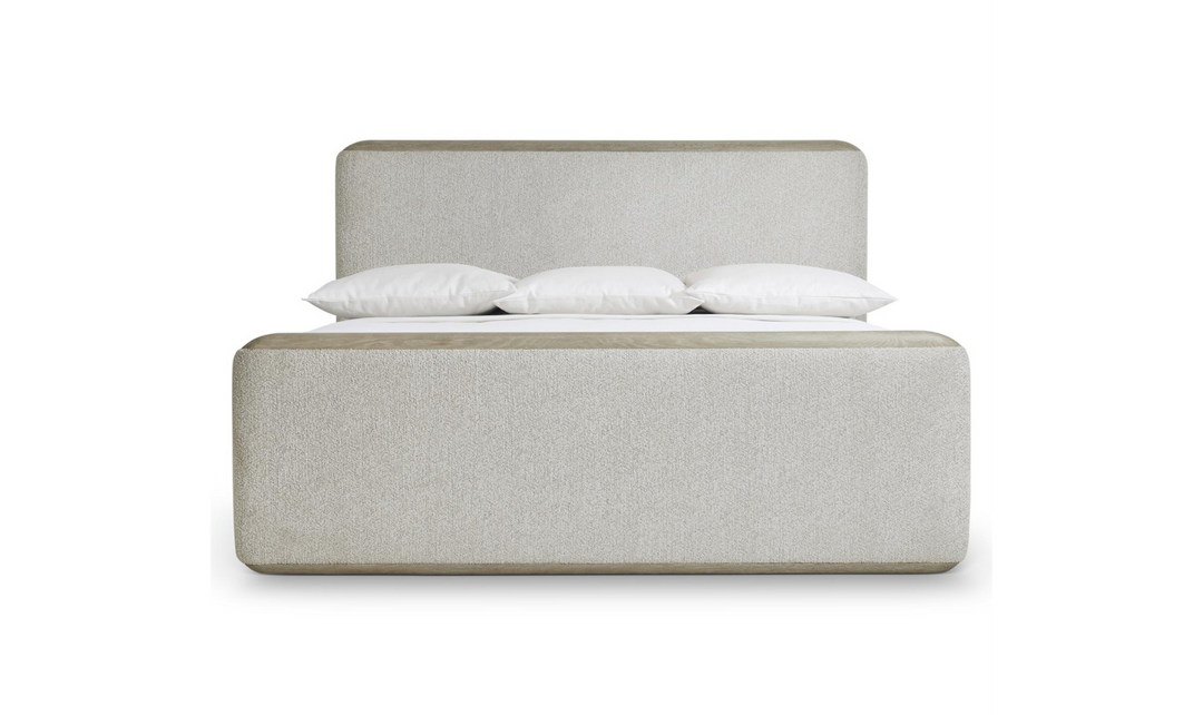 Arcadia Upholstered Panel Bedroom Set In Light Gray-Jennifer Furniture