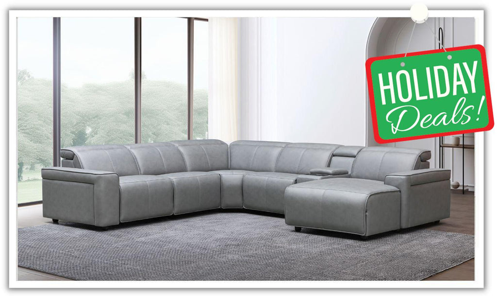 Klaussner Leonardo 6 Piece Fabric Power Recliner Sectional with