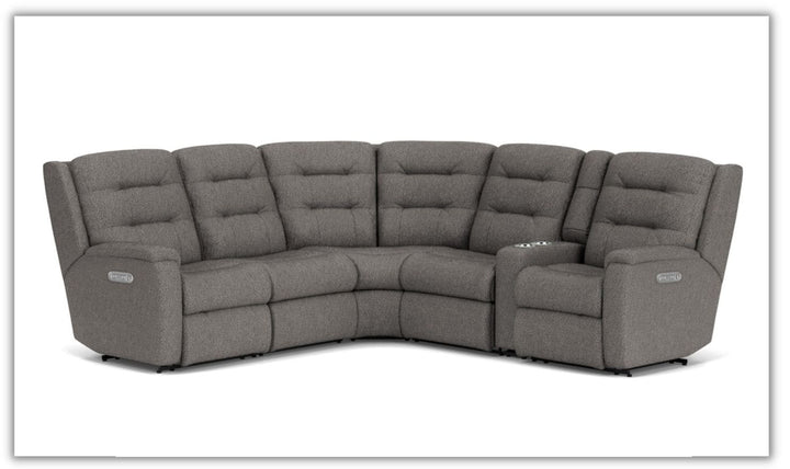 Flexsteel Arlo Fabric Power Reclining Sectional with Storage