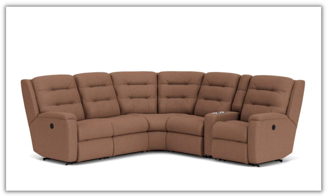 Flexsteel Arlo Fabric Power Reclining Sectional with Storage