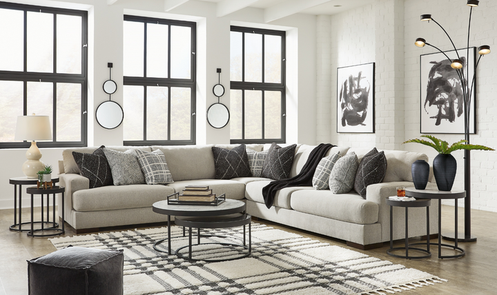 Modern Heritage Artsie L-Shape Gray Sectional Sofa (3 Pcs/ 4 Pcs)