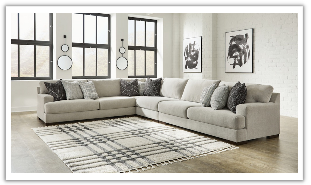 Modern Heritage Artsie L-Shape Gray Sectional Sofa (3 Pcs/ 4 Pcs)