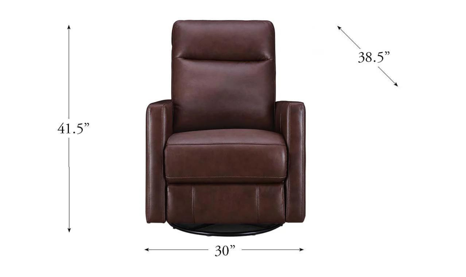 Ashby Manual Swivel Rocker Leather Recliner Chair