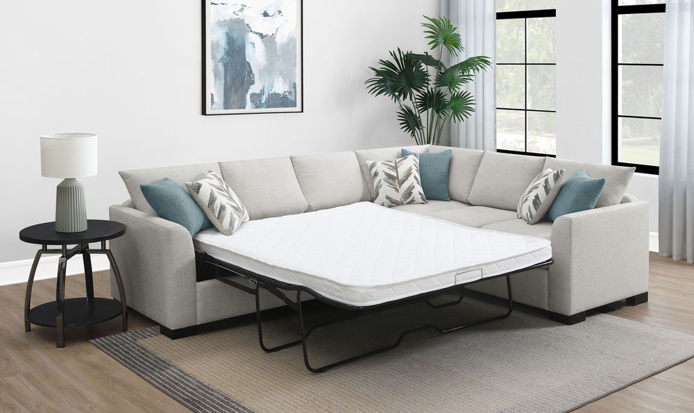 Modern Heritage Ashford Chenille Sleeper Sectional Sofa - Jennifer Furniture