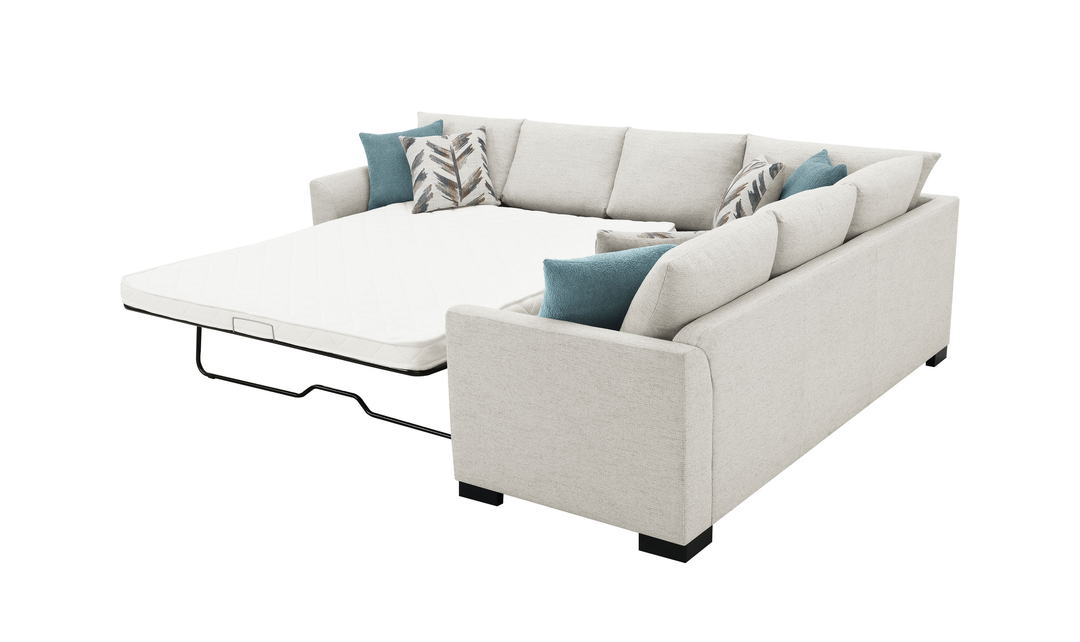 Modern Heritage Ashford Chenille Sleeper Sectional Sofa - Jennifer Furniture