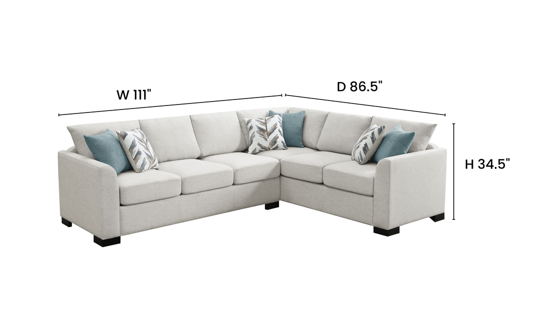 Modern Heritage Ashford Queen Chenille Sleeper Sectional Sofa