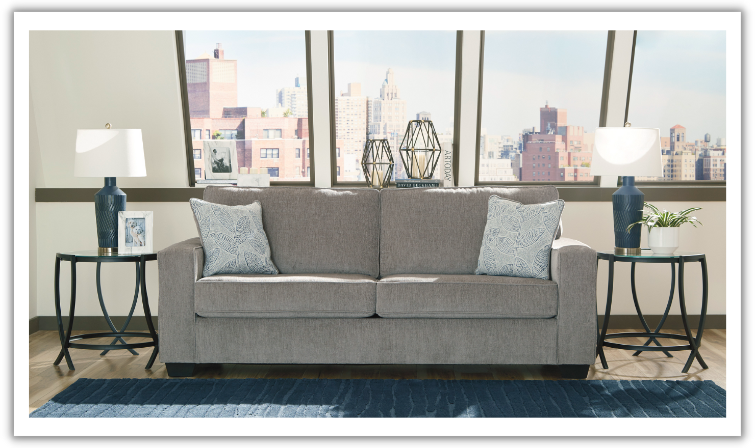 Ashley  Altari 3-Seater Fabric Sofa With Track Arms-Jennifer Furniture