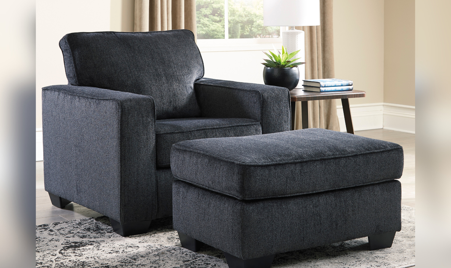 Ashley Altari Fabric Wooden Chair with Track Arms & Cushion Back-Jennifer Furniture 