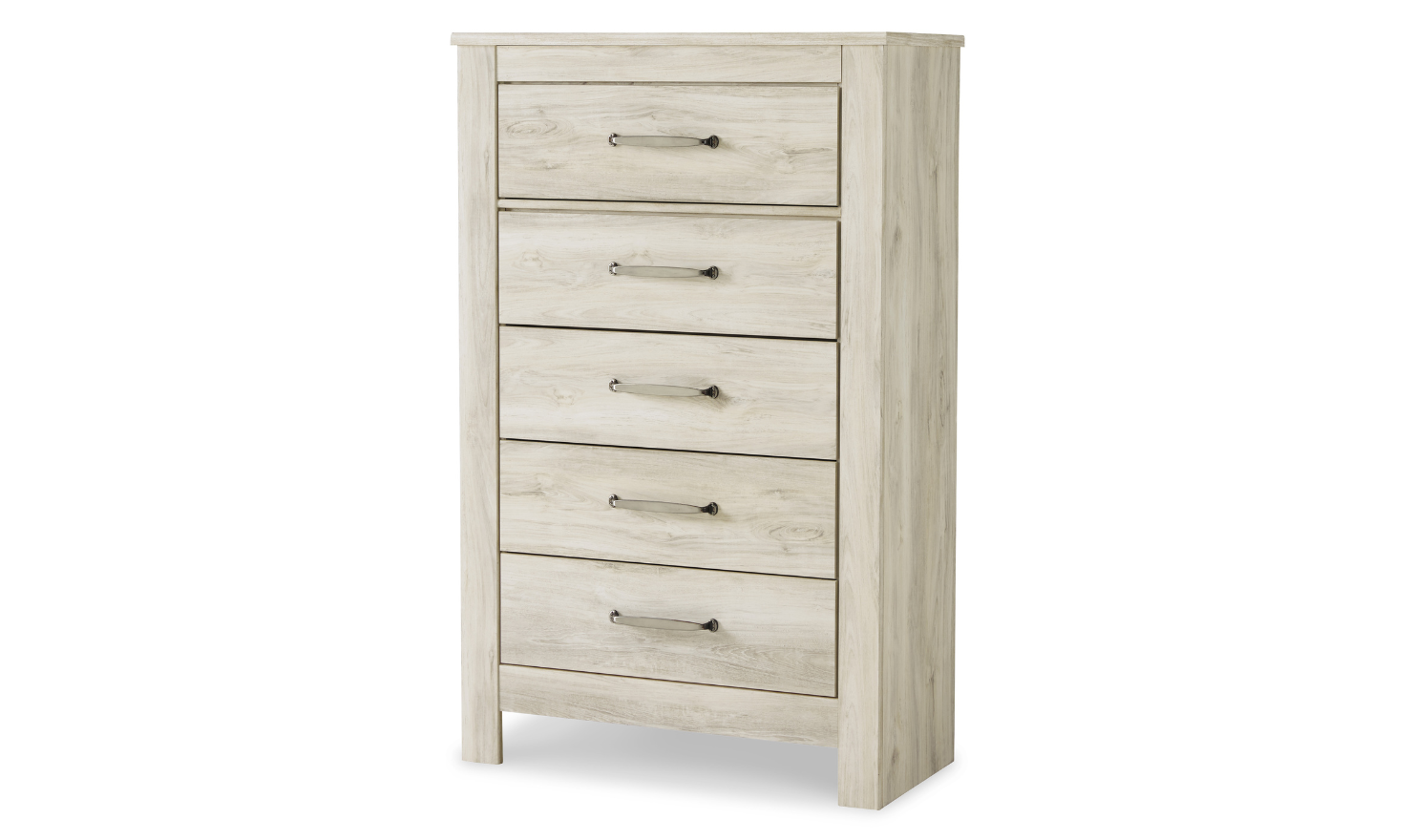 Ashley Bellaby 5 Drawer Chest in Whitewash-Jennifer Furniture