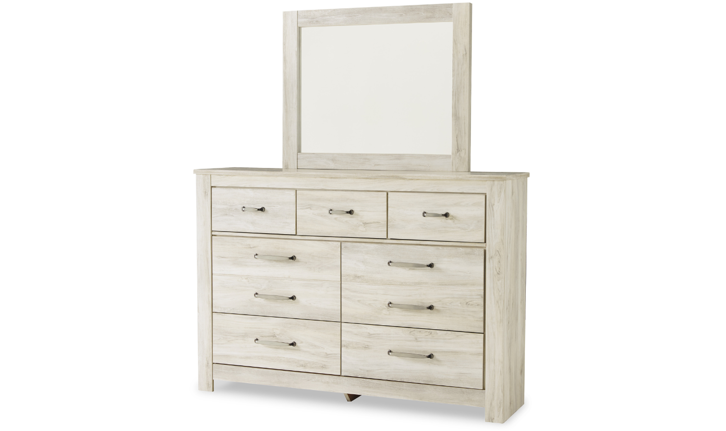 Ashley Bellaby 7 Drawer Bedroom Dresser in Whitewash-Jennifer Furniture