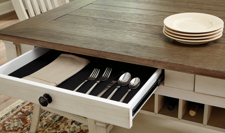 Ashley Bolanburg Counter Height 4-Seater Dining Set with 4 Drawers-Jennifer Furniture