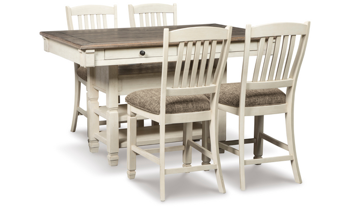 Ashley Bolanburg Counter Height 4-Seater Dining Set with 4 Drawers-Jennifer Furniture