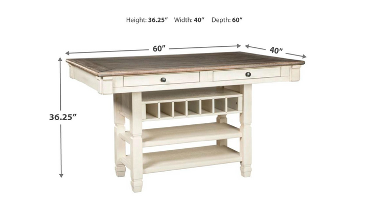 Ashley Bolanburg Counter Height 4-Seater Dining Set with 4 Drawers-Jennifer Furniture