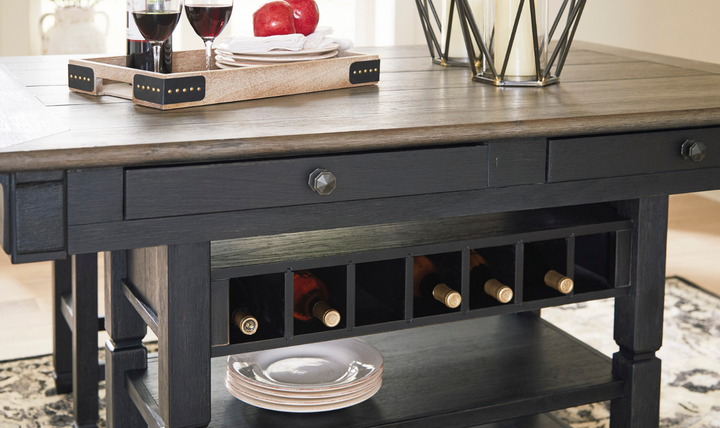 Ashley Bolanburg Counter Height 4-Seater Dining Set with 4 Drawers-Jennifer Furniture