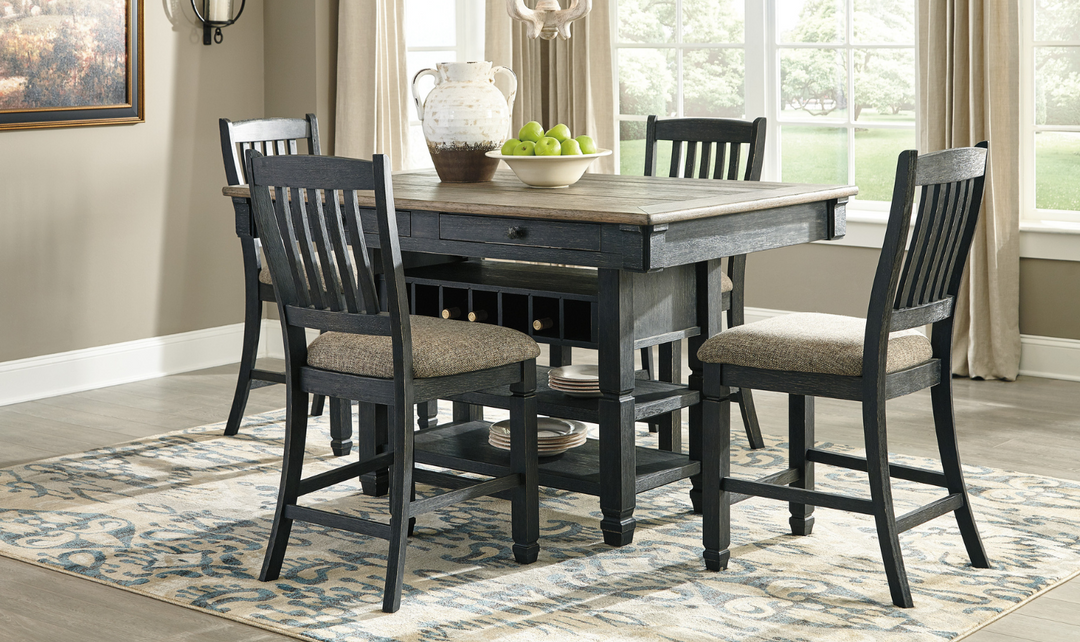 Modern Heritage Bolanburg Counter Height 4 Seater Dining Set with 4 Dr Jennifer Furniture